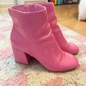 Pink Ankle Patent Booties